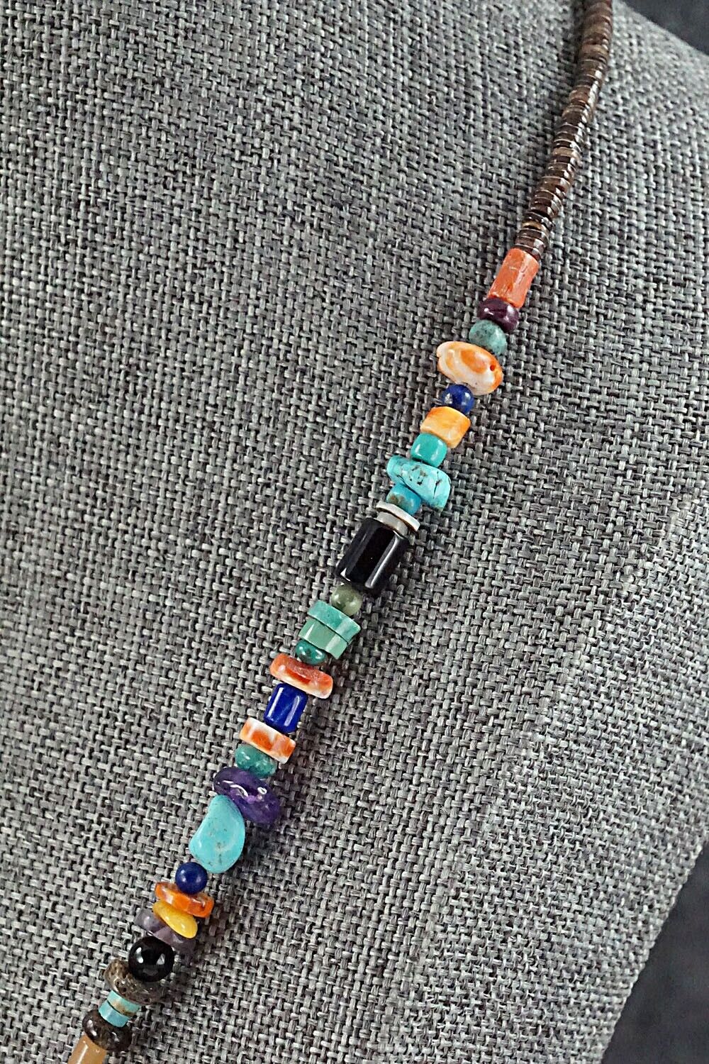 Multi Stone and Sterling Silver Necklace - Helen Tsosie