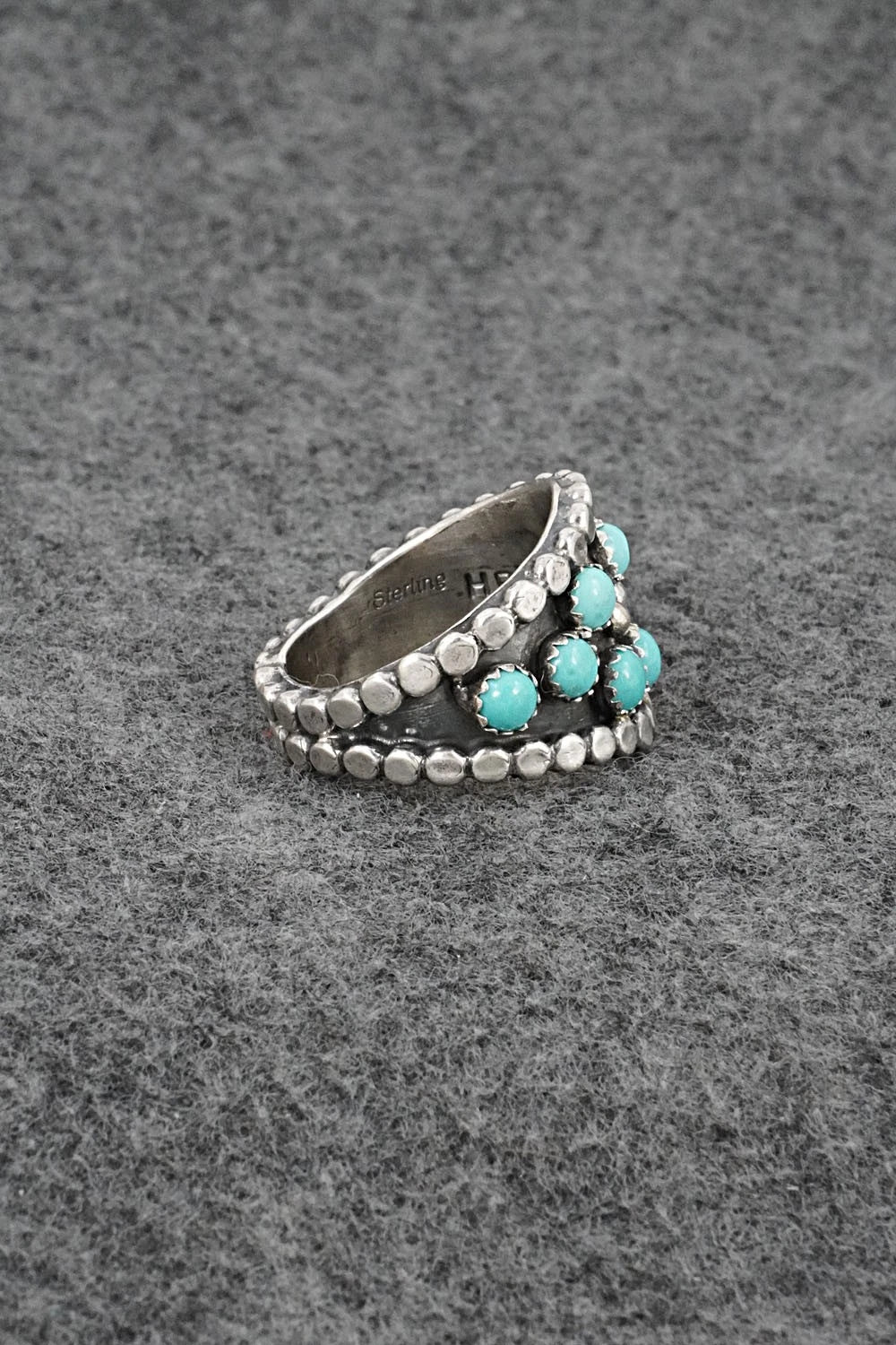 Turquoise & Sterling Silver Ring - Harry B. Yazzie - Size 9