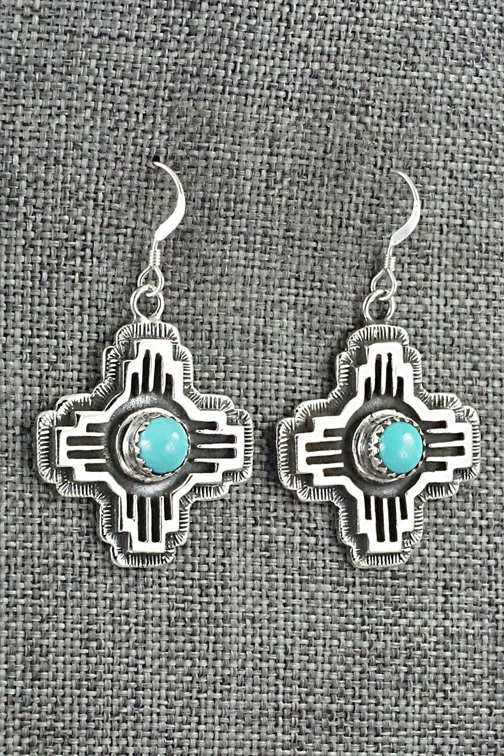Turquoise & Sterling Silver Earrings - Angeline Platero