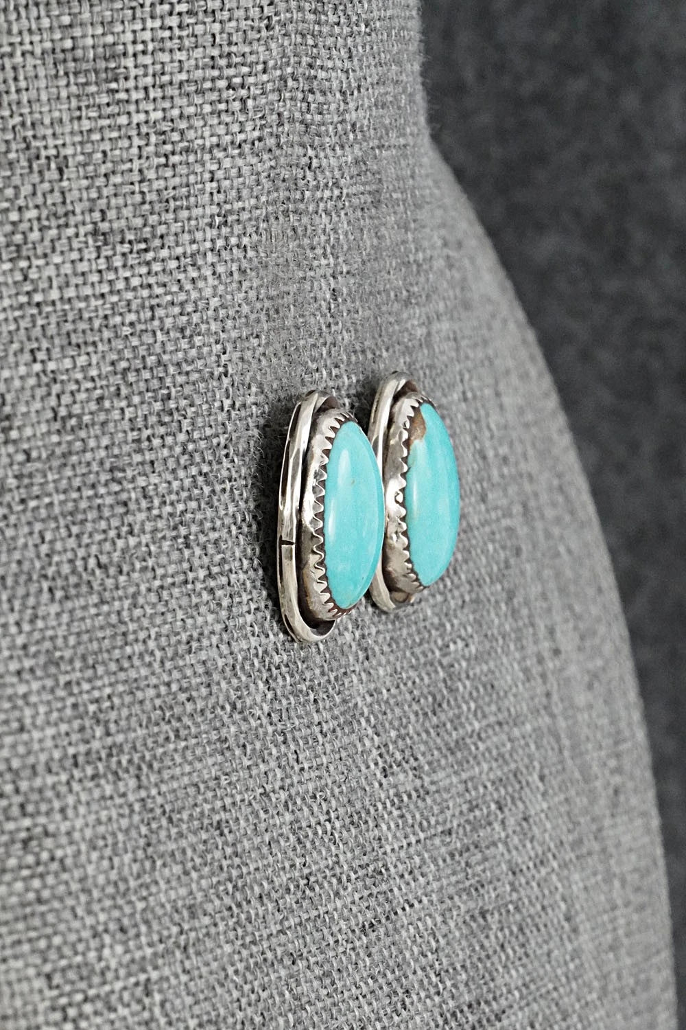 Turquoise & Sterling Silver Earrings - Ernest Hawthorne