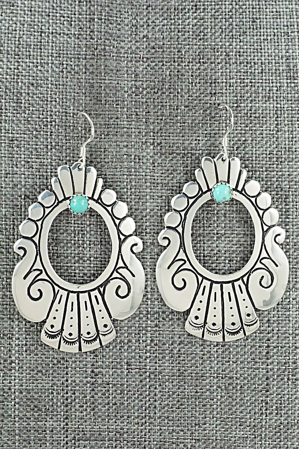 Turquoise & Sterling Silver Earrings - Rosita Singer