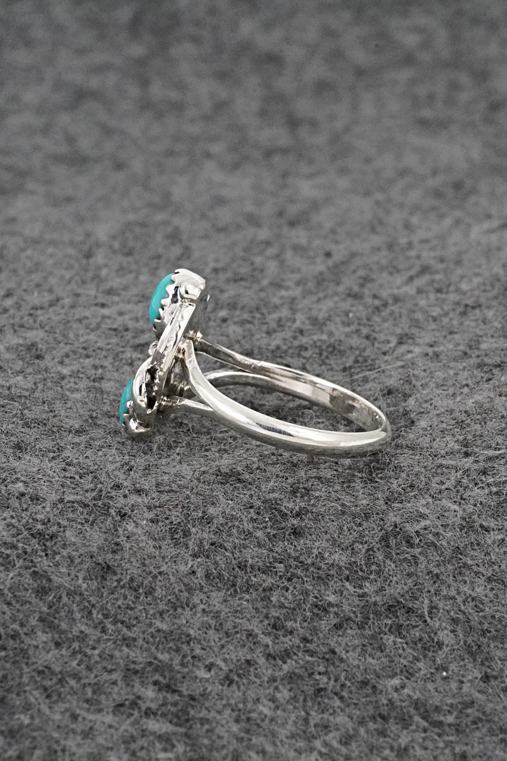 Turquoise and Sterling Silver Ring - Judy Largo - Size 7.75