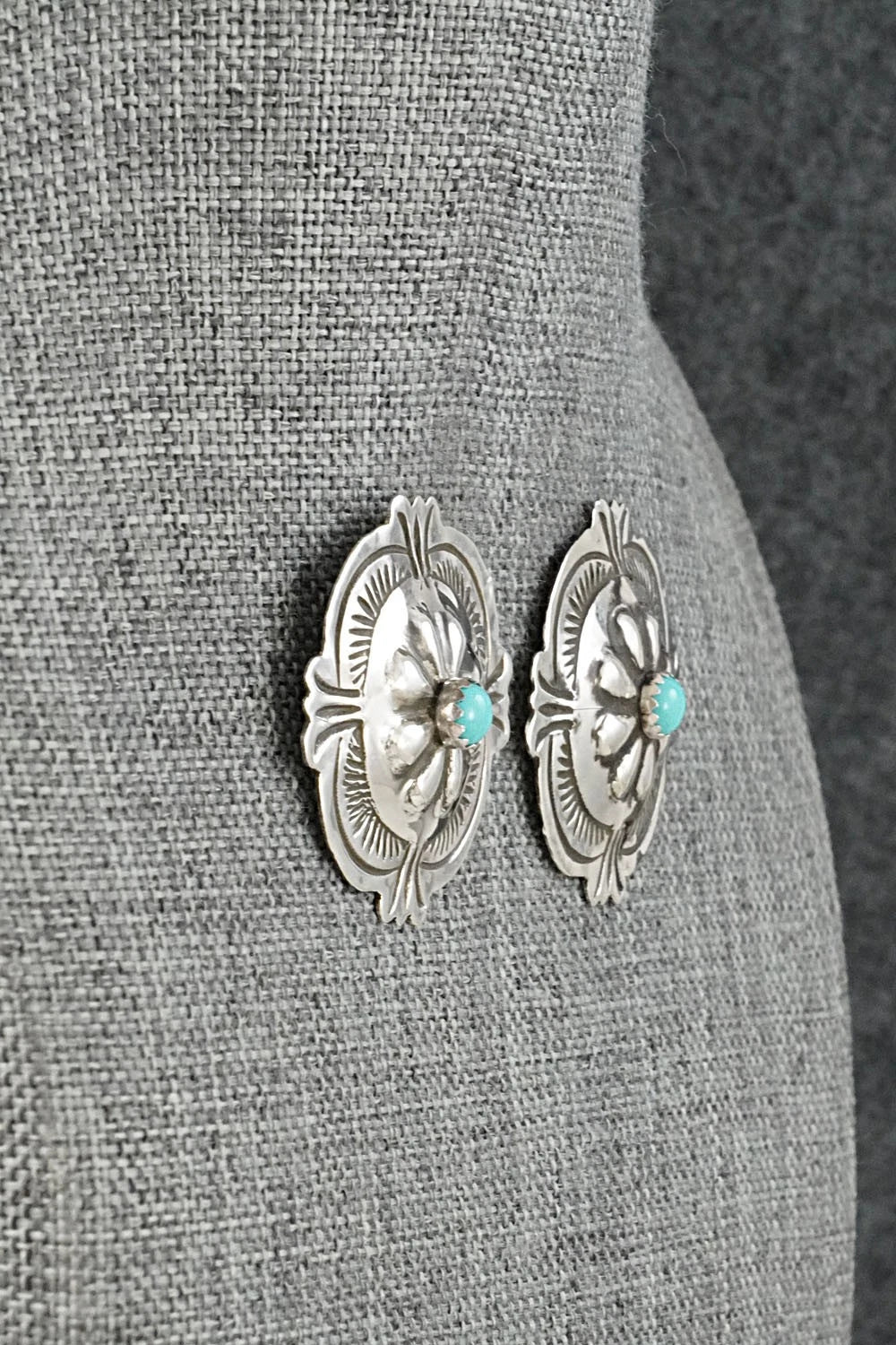 Turquoise & Sterling Silver Earrings - Charlotte Blackgoat