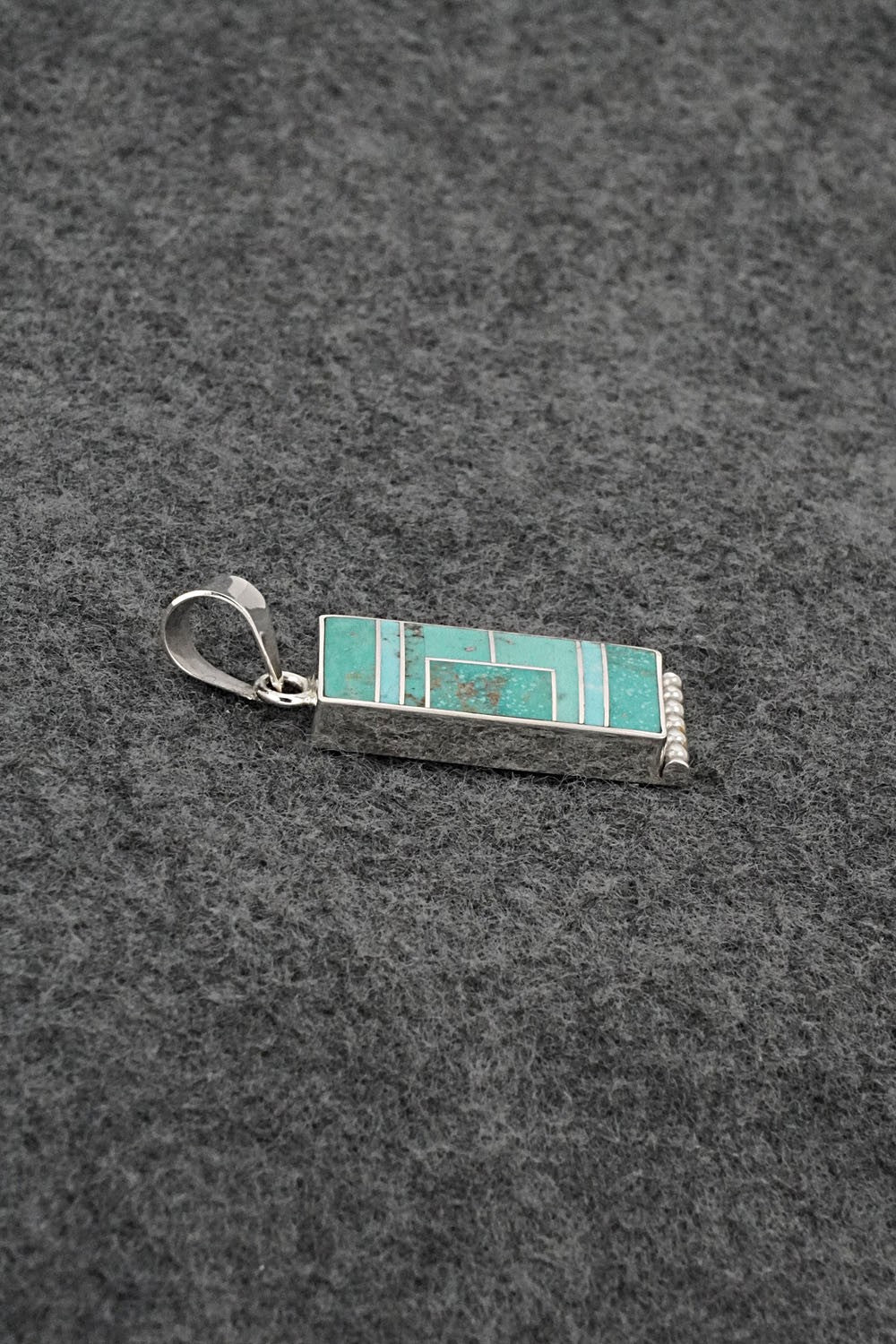 Turquoise & Sterling Silver Pendant - Curtis Manygoats