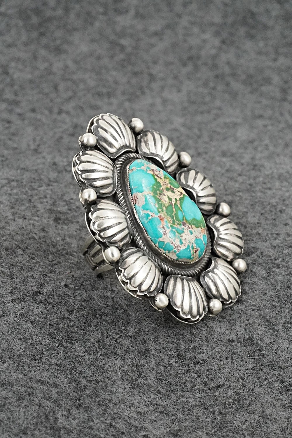 Turquoise & Sterling Silver Ring - Calvin Martinez - Size 9