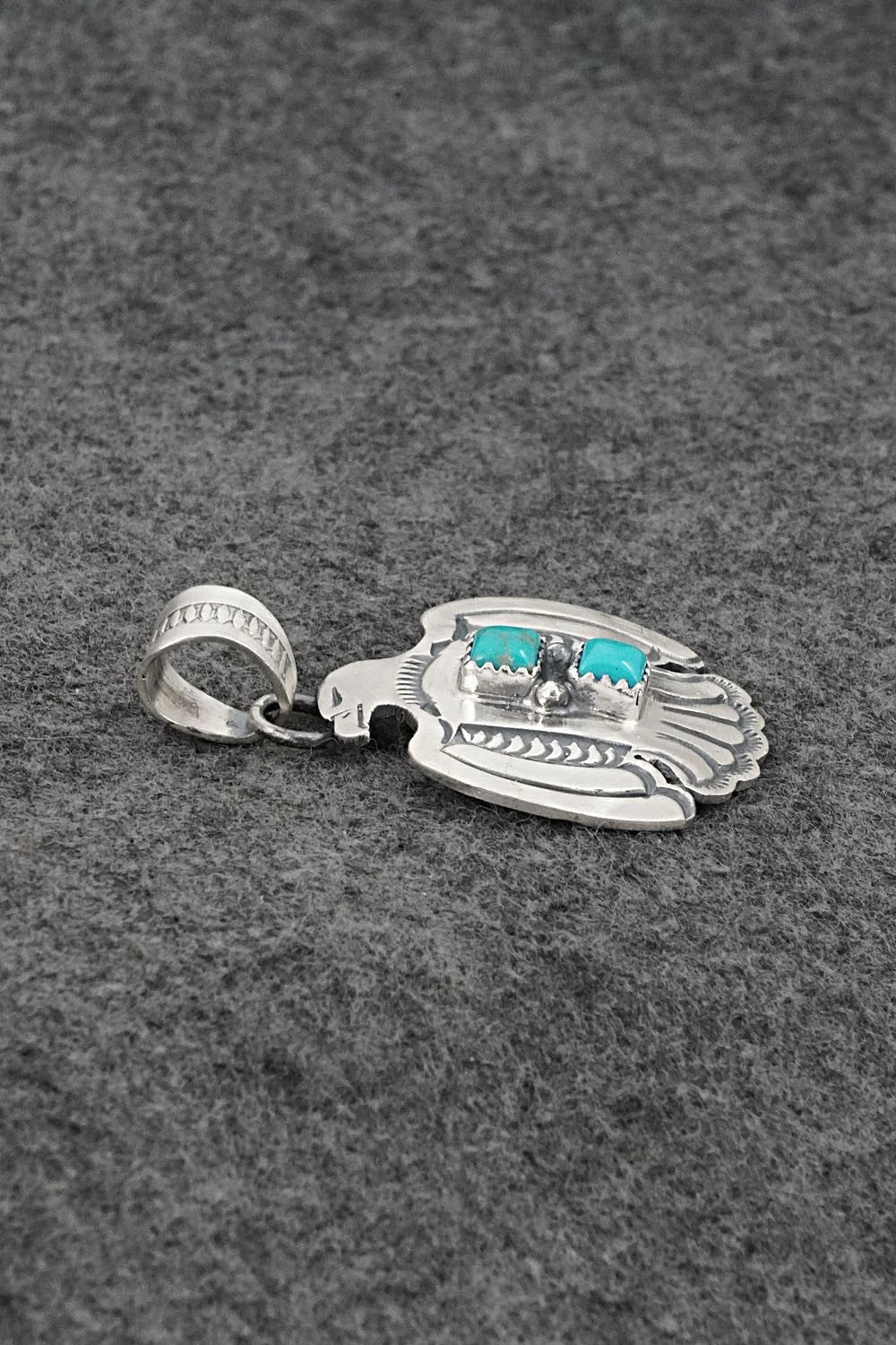 Turquoise & Sterling Silver Pendant - Robinson Martinez