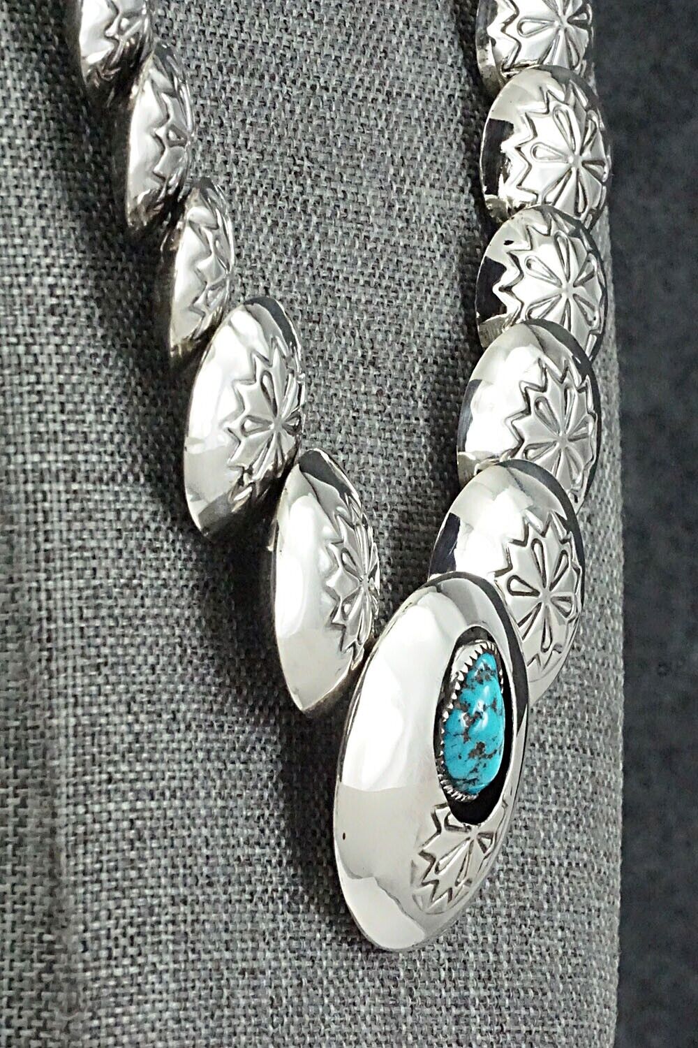 Turquoise & Sterling Silver Necklace and Earrings Set - Tim Thompson