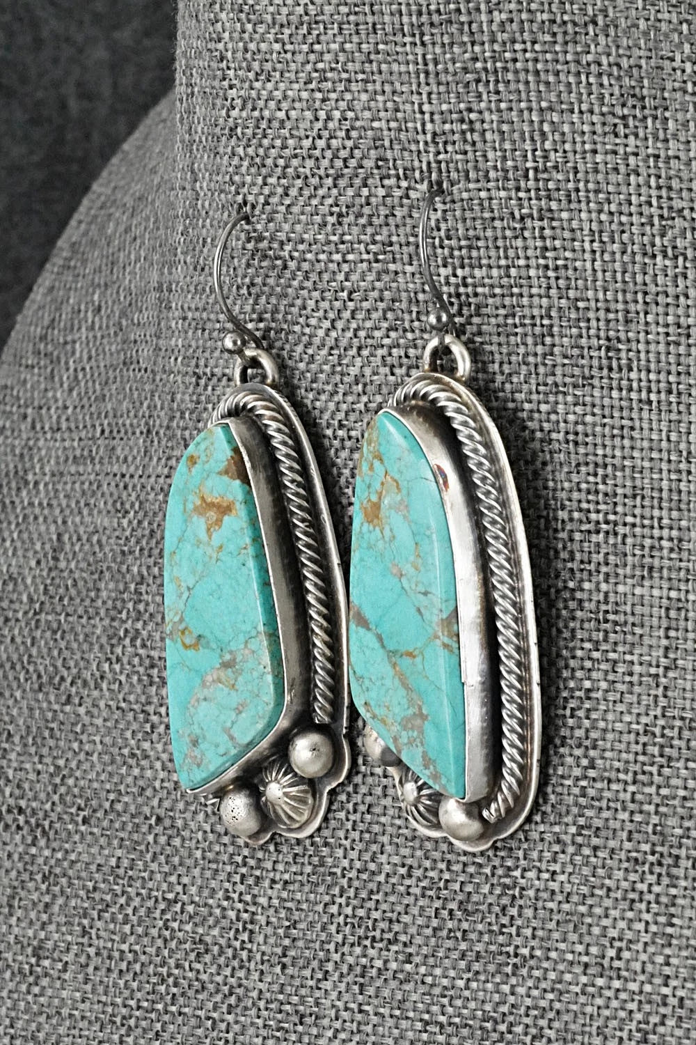 Turquoise & Sterling Silver Necklace and Earrings Set - Kathleen Livingston