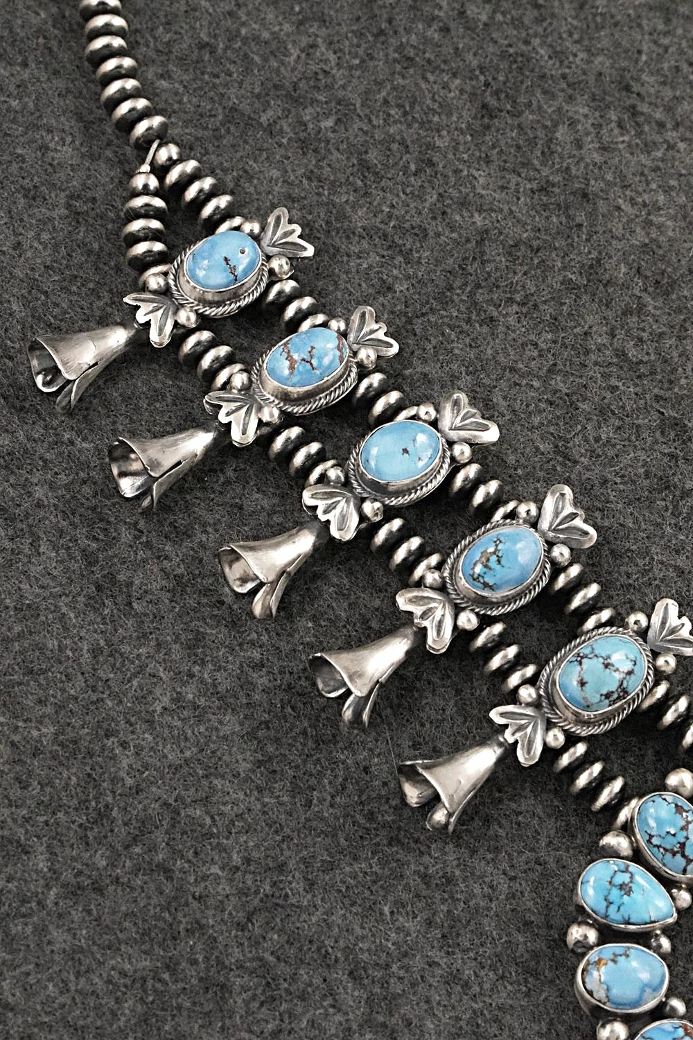 Turquoise & Sterling Silver Squash Blossom Set - Darrin Livingston
