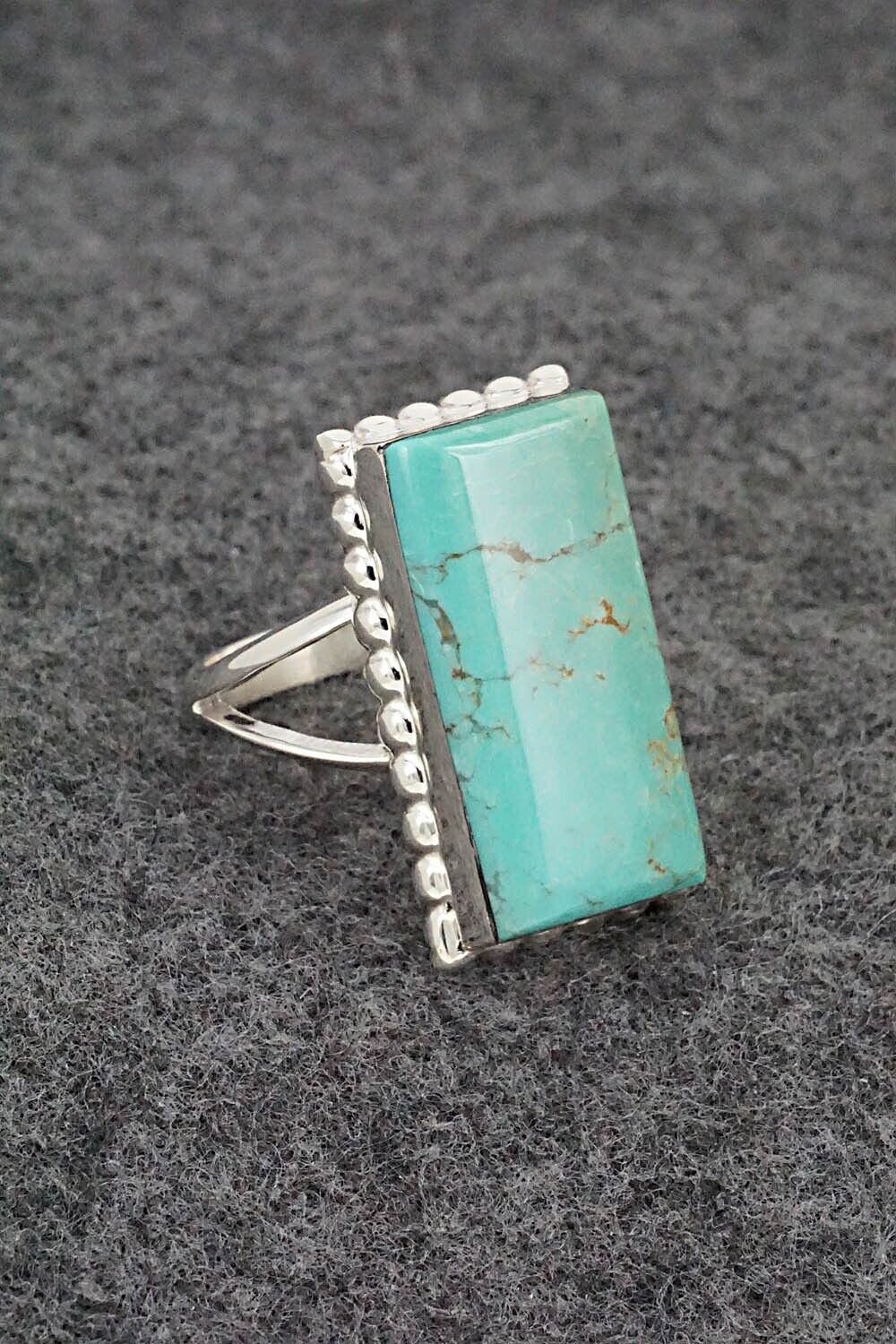 Turquoise & Sterling Silver Ring - Larry Castillo - Size 8