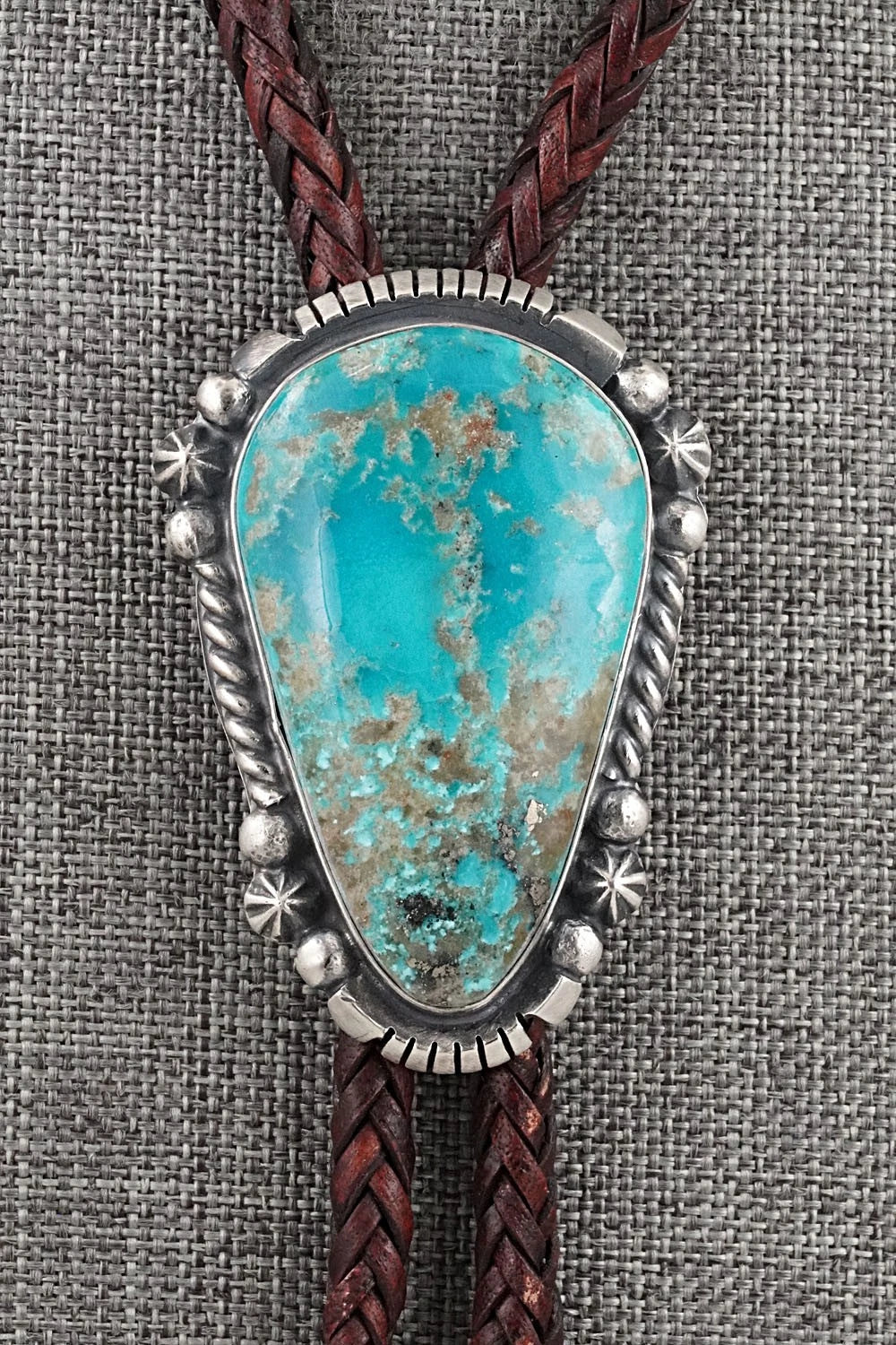 Turquoise & Sterling Silver Bolo Tie - Bob Becenti