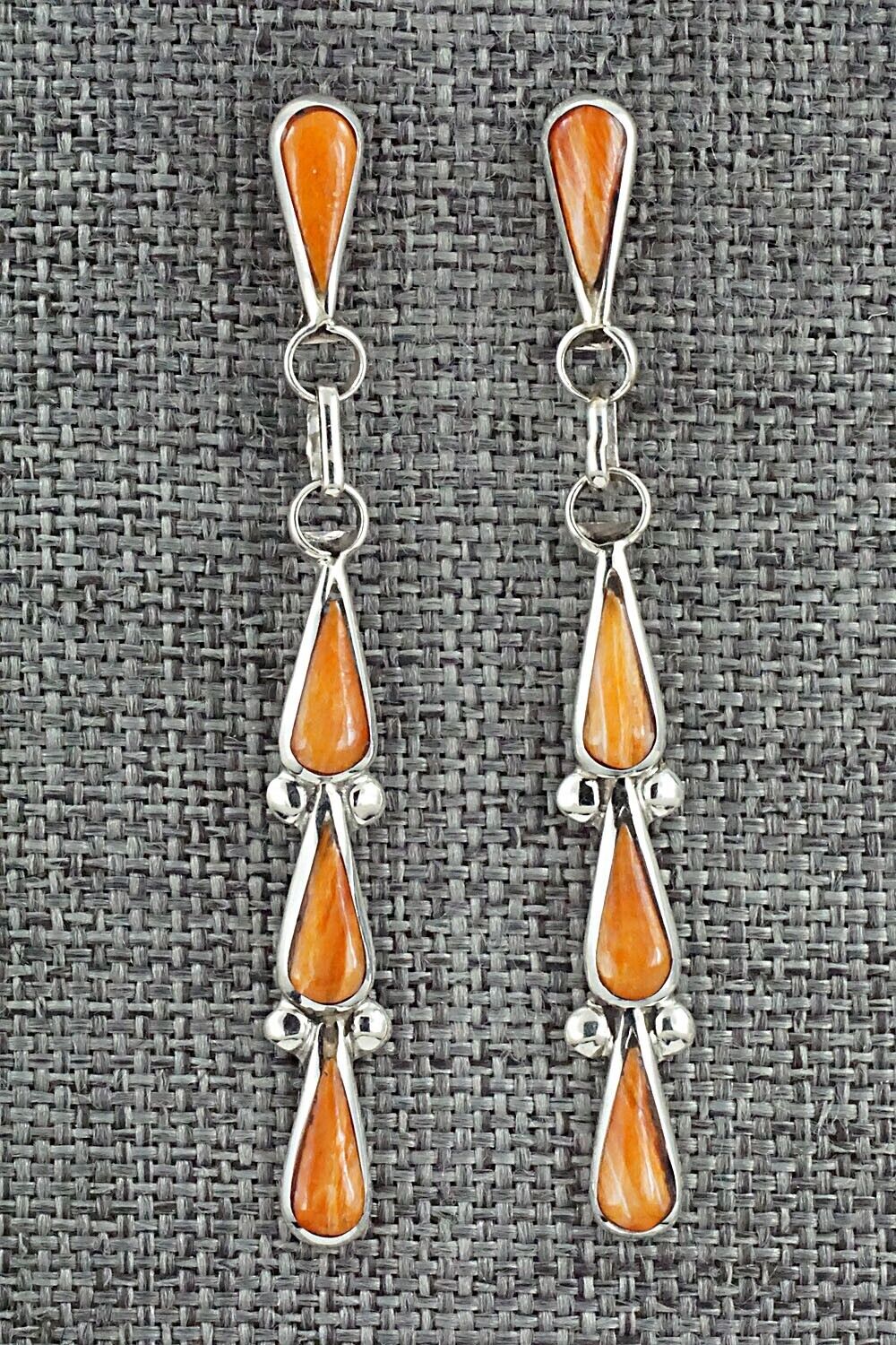 Spiny Oyster & Sterling Silver Earrings - Angela Gasper