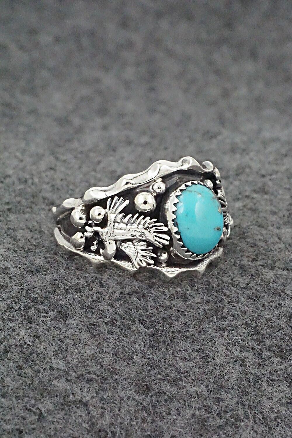 Turquoise & Sterling Silver Ring - Genevieve Francisco - Size 13