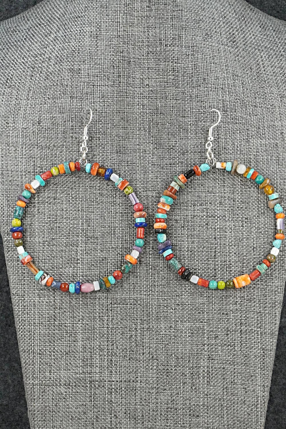Multi-Stone & Sterling Silver Earrings - Helen Tsosie