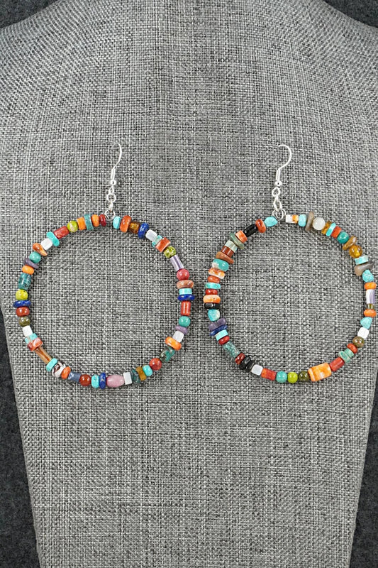 Multi-Stone & Sterling Silver Earrings - Helen Tsosie