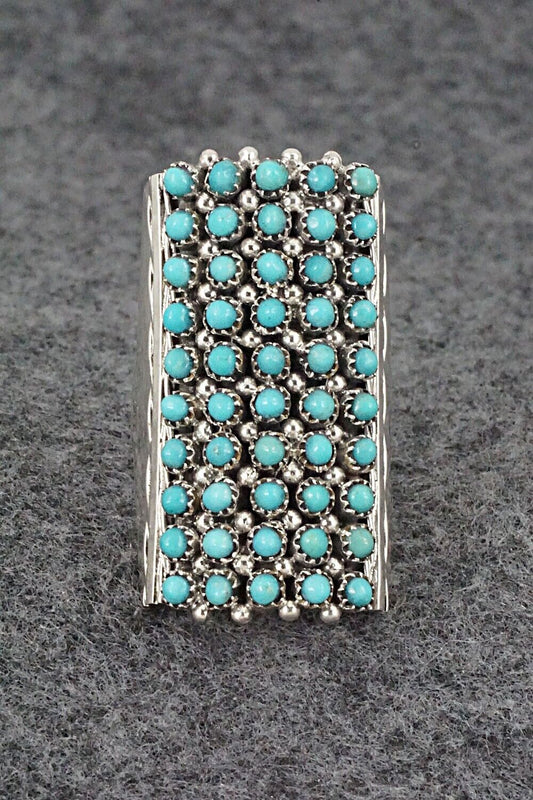Turquoise & Sterling Silver Ring - Stephen Haloo - Size 8