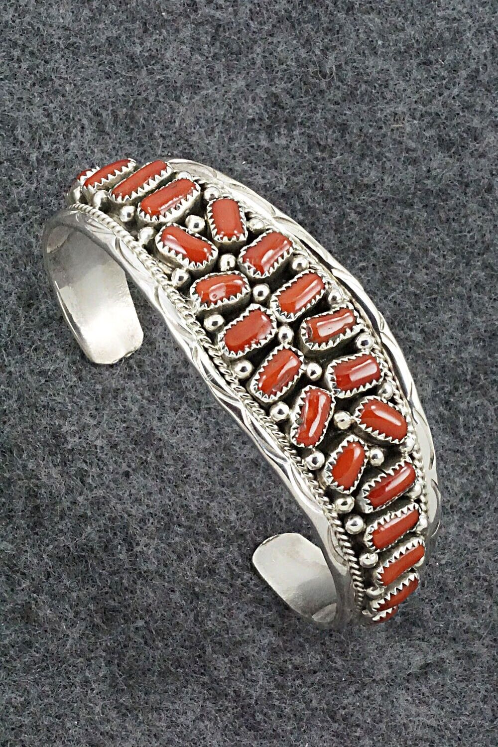 Coral and Sterling Silver Bracelet - Anita Whitegoat