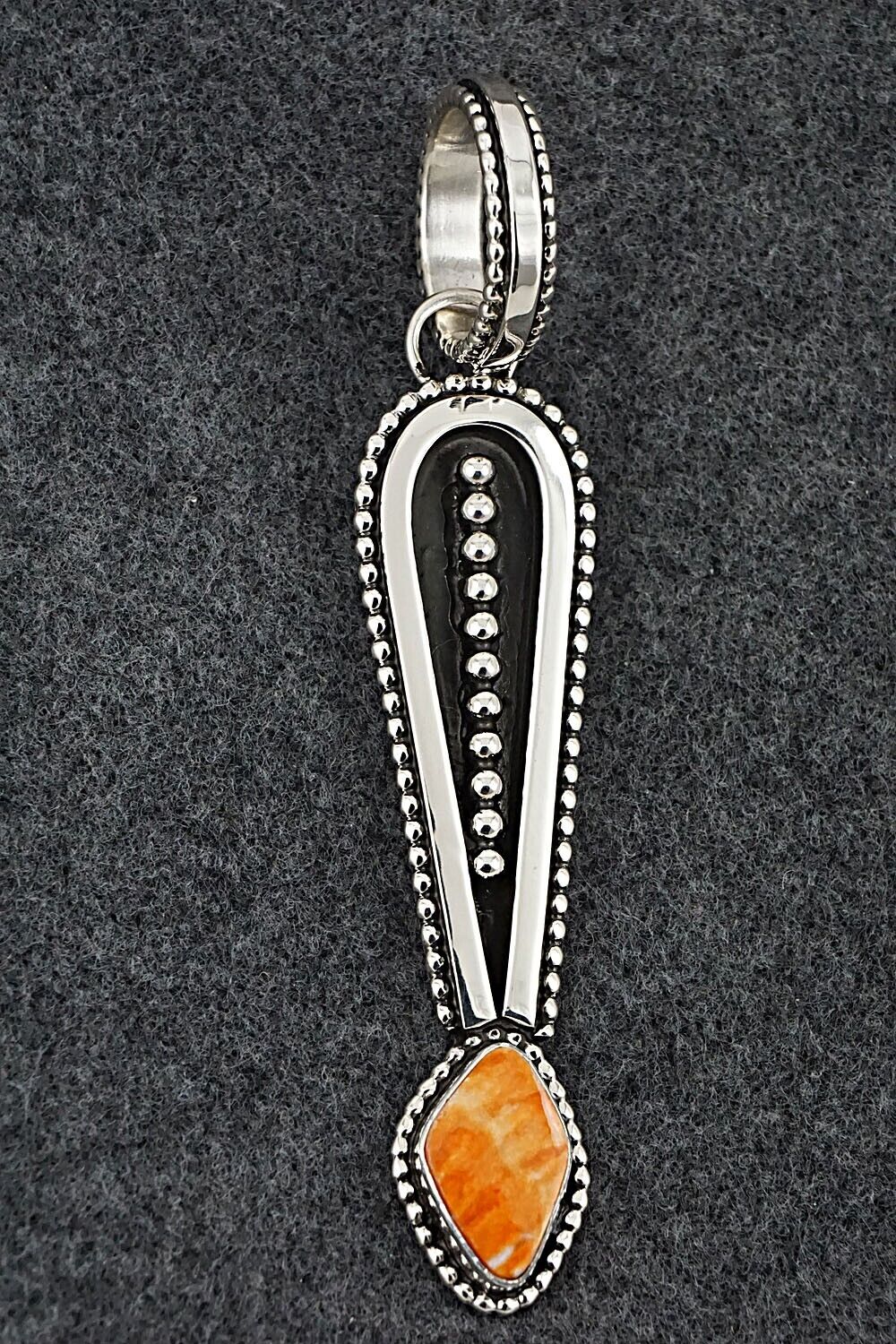 Spiny Oyster & Sterling Silver Pendant - Jonathan Nez
