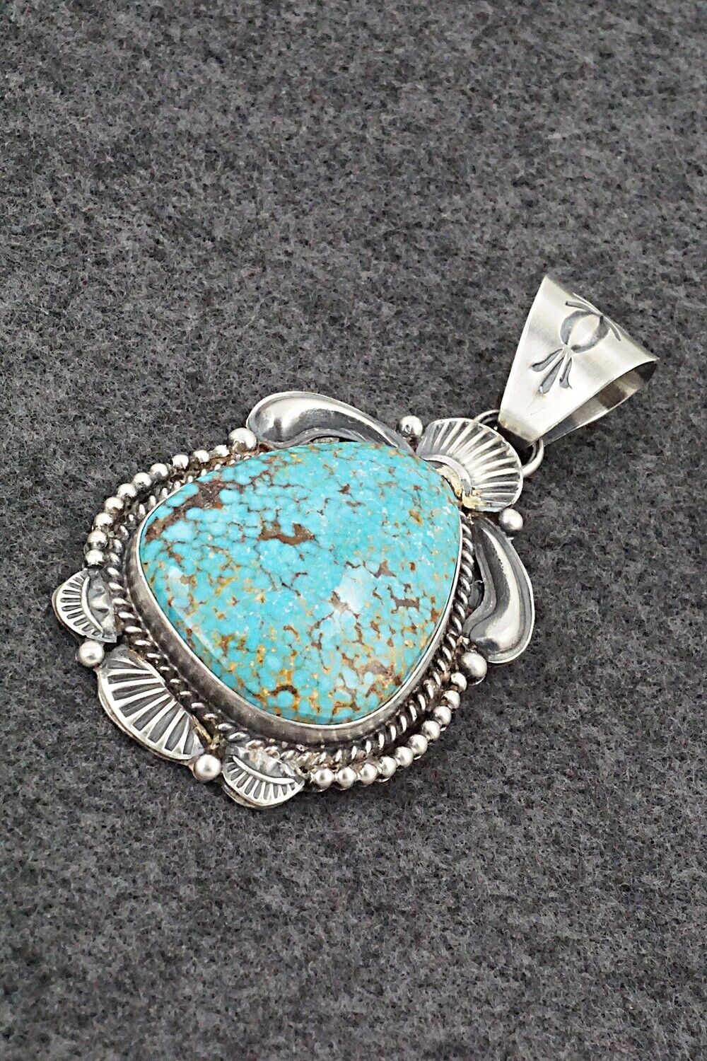 Turquoise & Sterling Silver Pendant - Raymond Delgarito