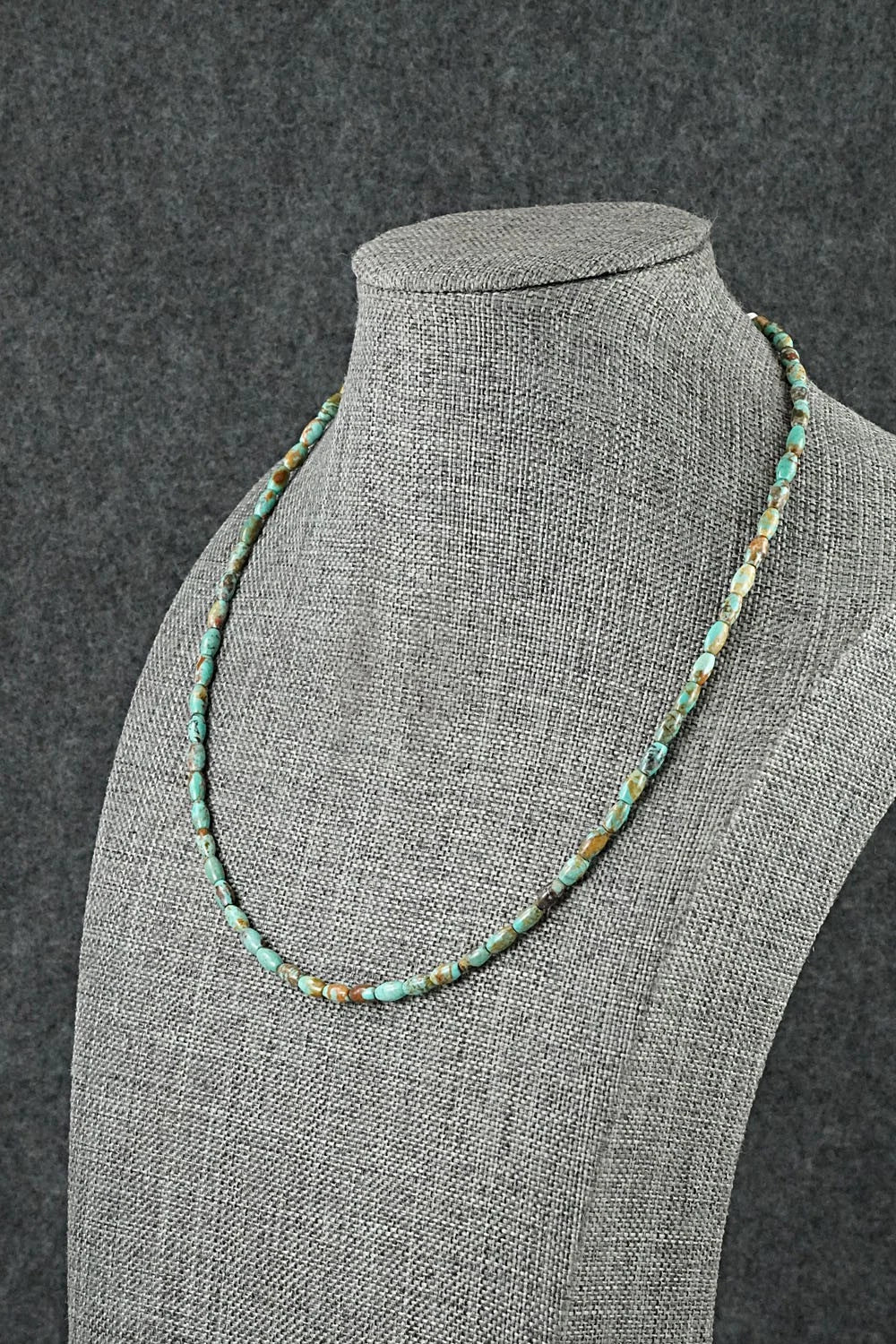 Turquoise & Sterling Silver Necklace 17" - Doreen Jake