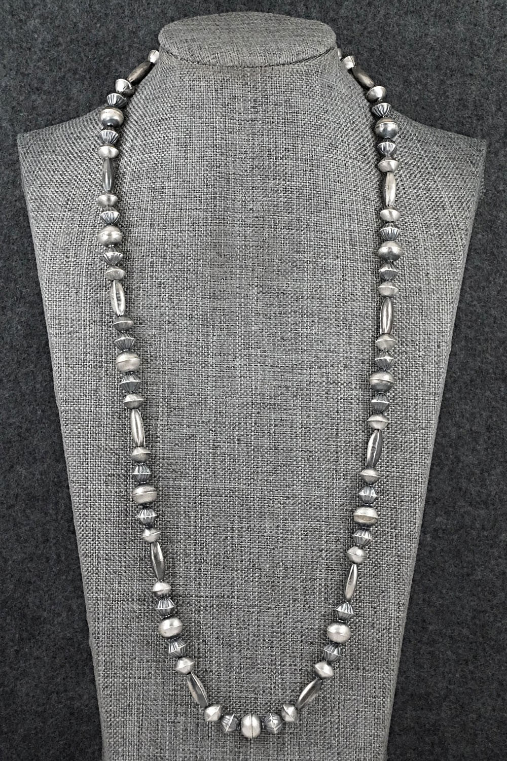 Sterling Silver Navajo Pearl Necklace 24" - Vintage