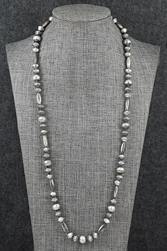 Sterling Silver Navajo Pearl Necklace 24" - Vintage