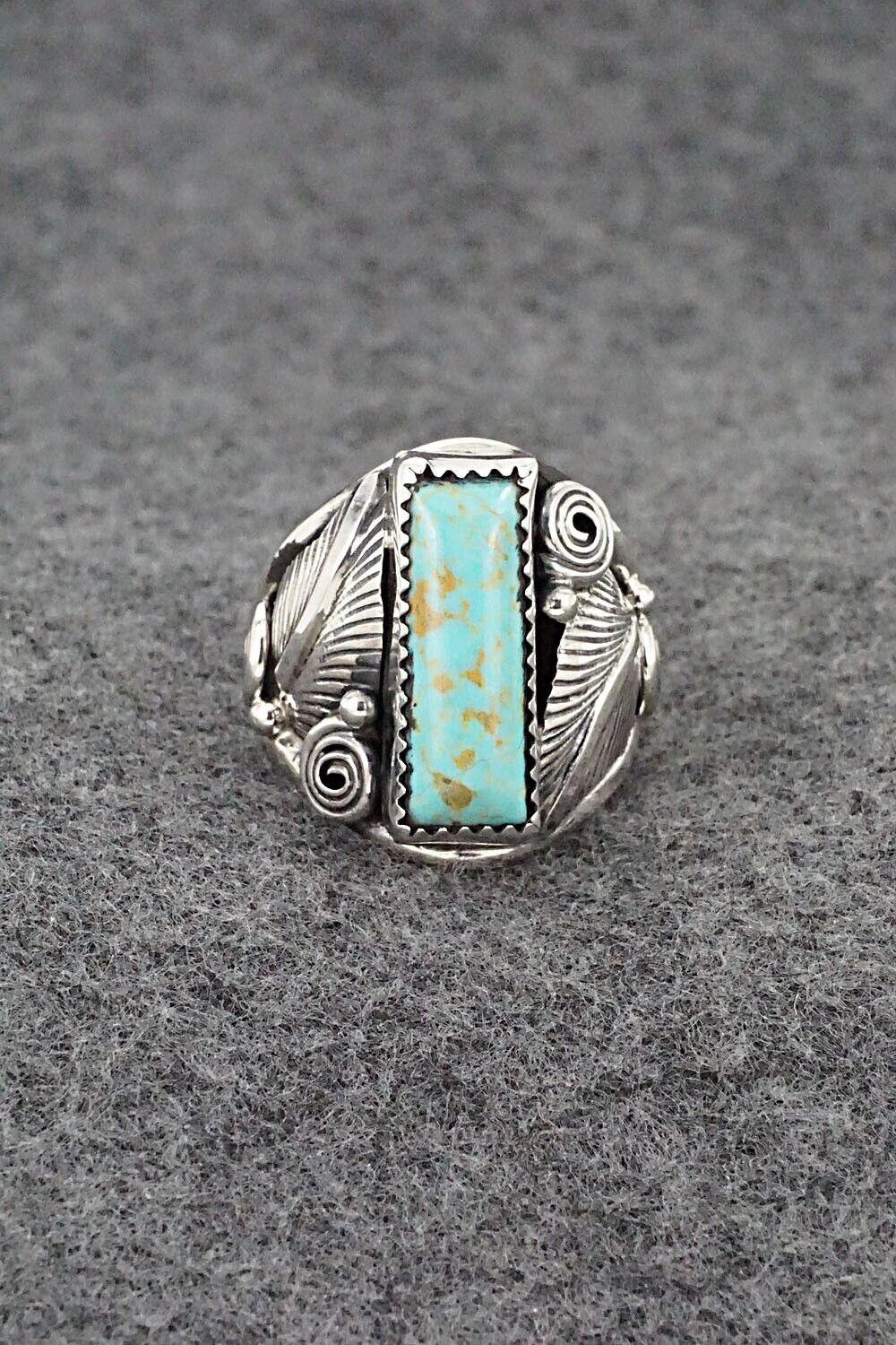 Turquoise & Sterling Silver Ring - Darrell Morgan - Size 8