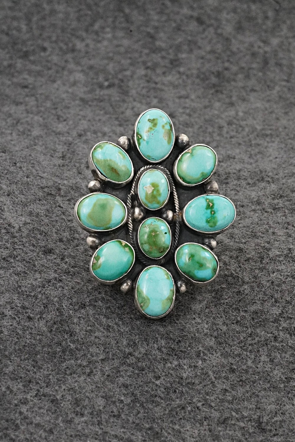 Turquoise & Sterling Silver Ring - Darrin Livingston - Size 8.5