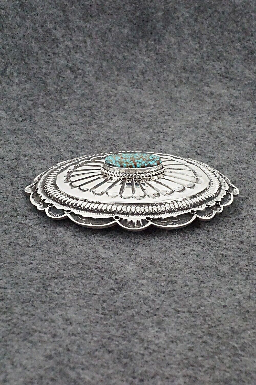 Turquoise & Sterling Silver Belt Buckle - Leonard Maloney
