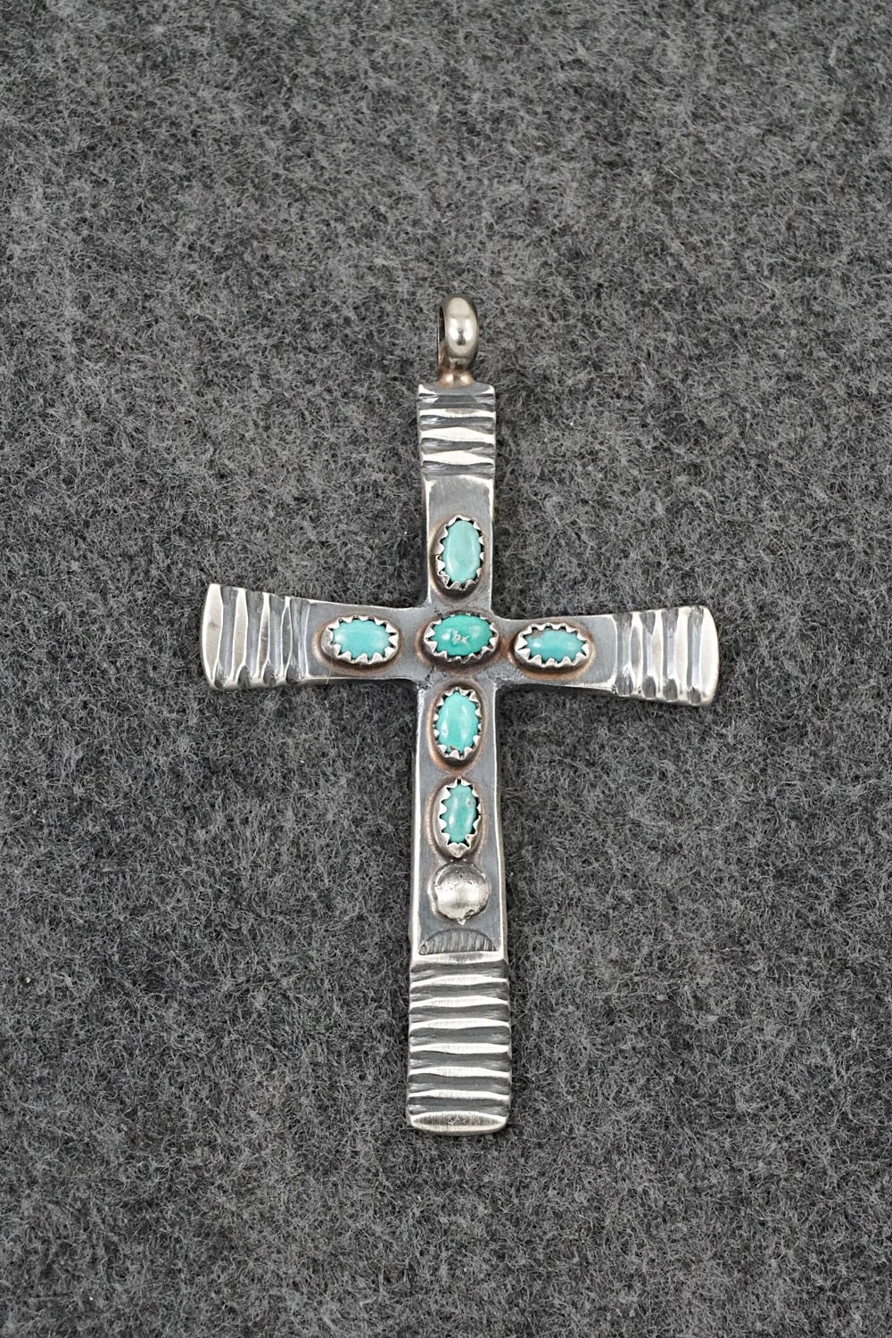 Turquoise & Sterling Silver Pendant - Martha Cayatineto