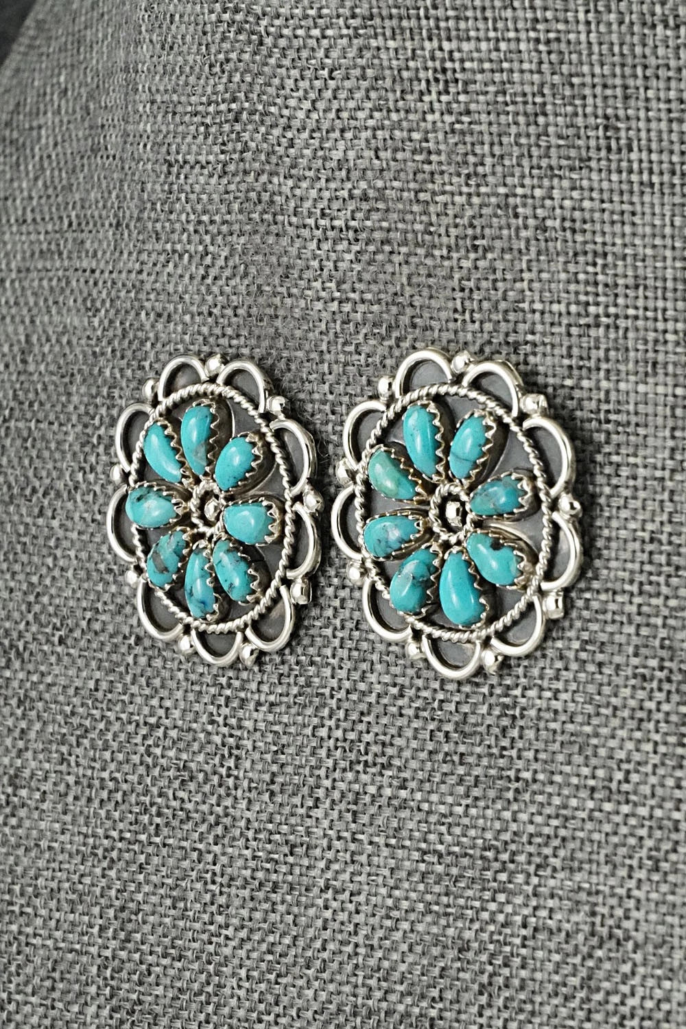 Turquoise & Sterling Silver Earrings - Gerald Mitchell