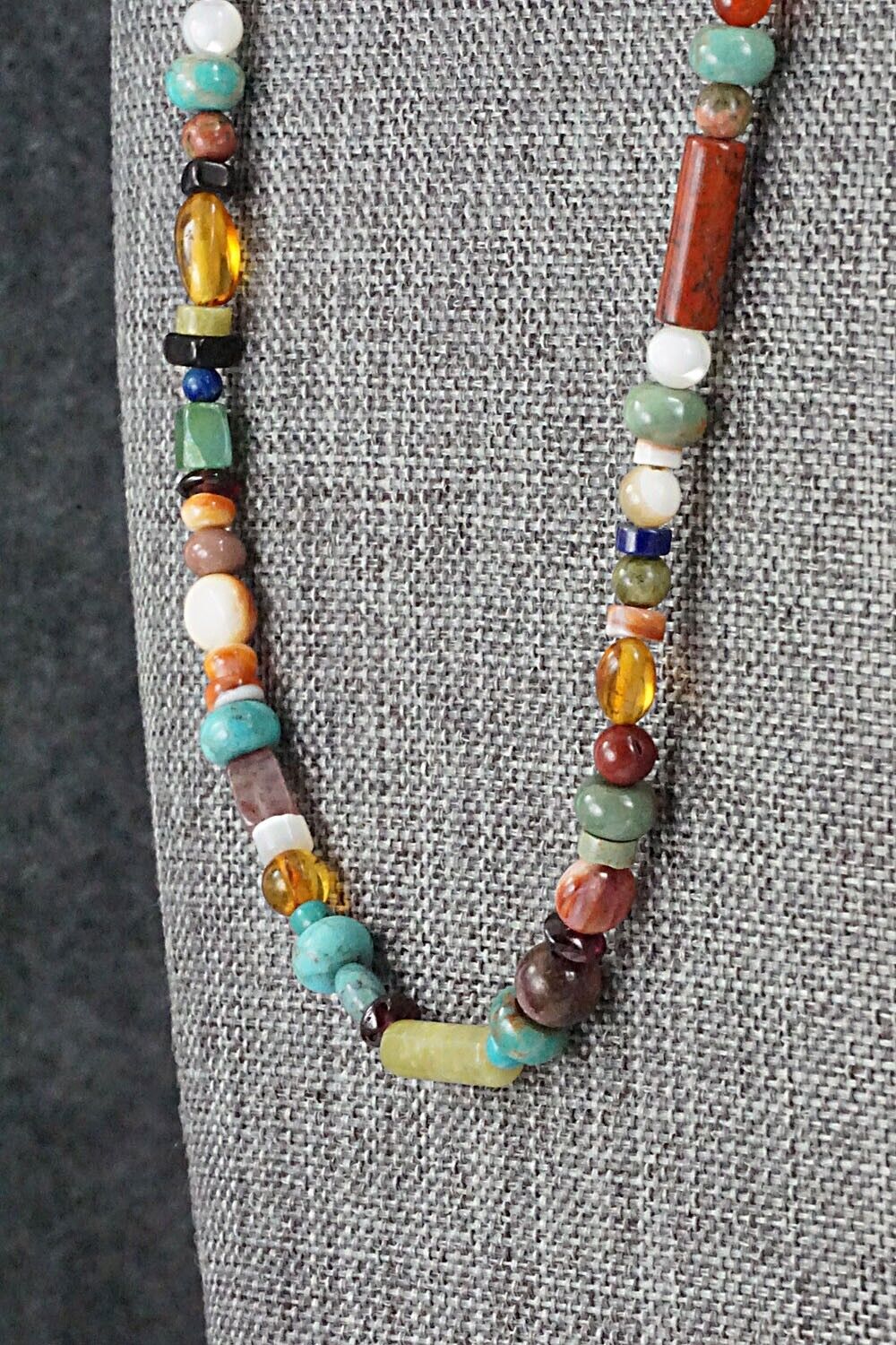 Multi-Stone and Sterling Silver Necklace - Helen Tsosie