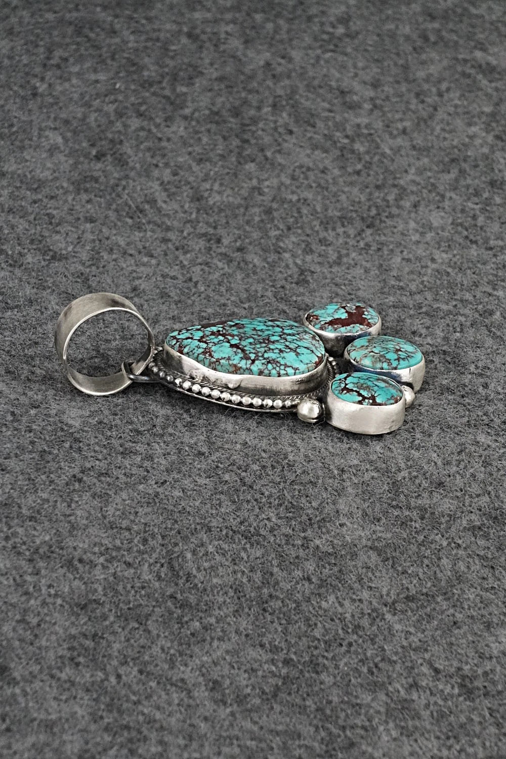 Turquoise & Sterling Silver Pendant and Earrings Set - Bobby Johnson