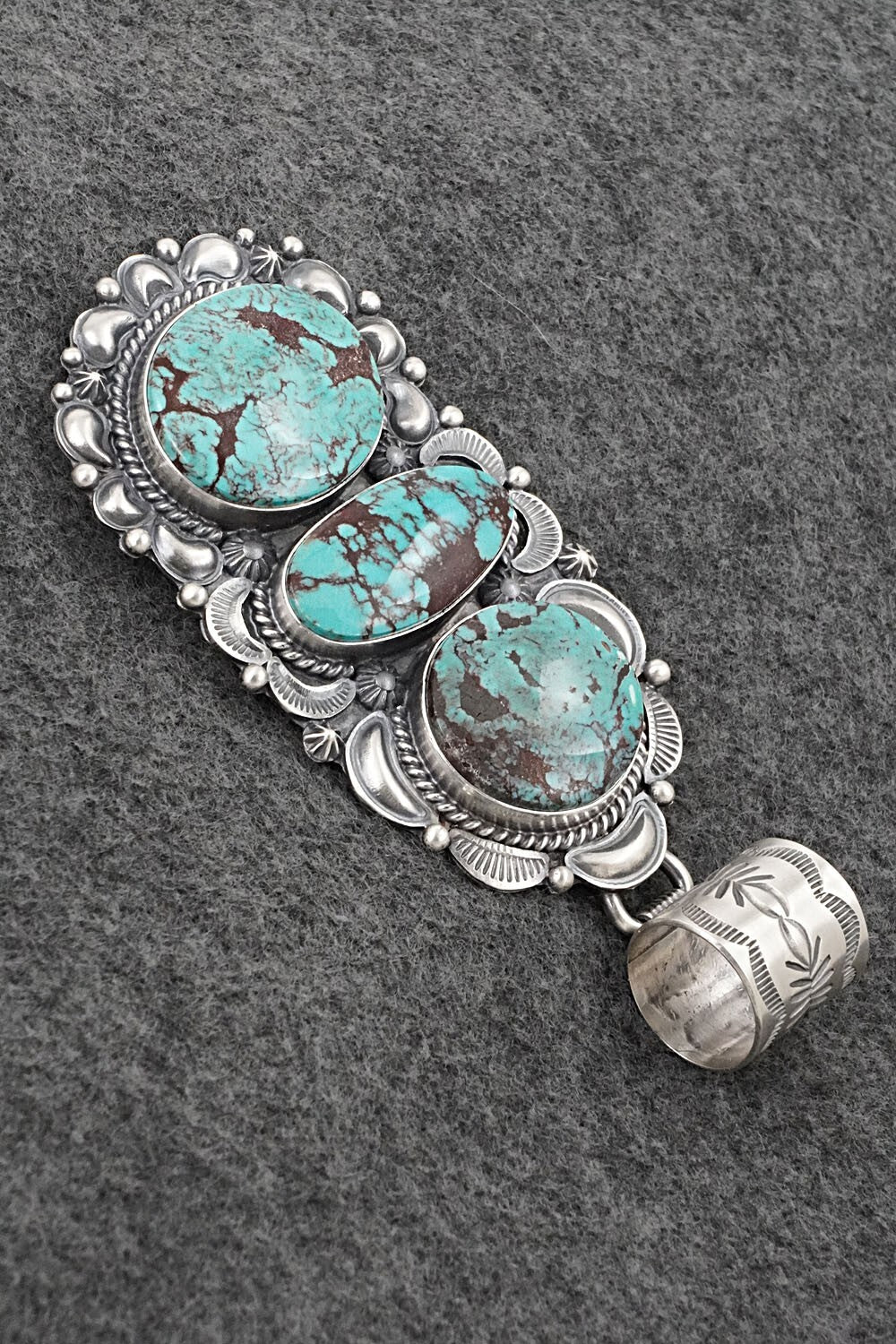 Turquoise & Sterling Silver Pendant - Raymond Delgarito