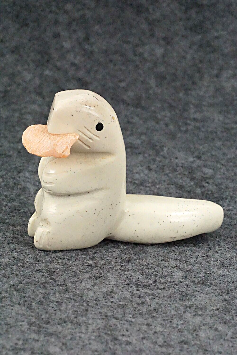 Otter with Fish Zuni Fetish Carving - Justin Red Elk