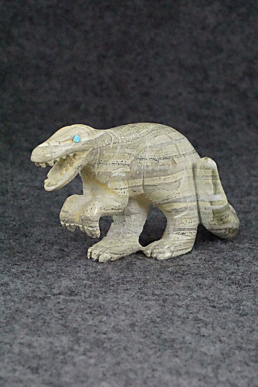 T-Rex Dinosaur Zuni Fetish Carving - Cody Nastacio
