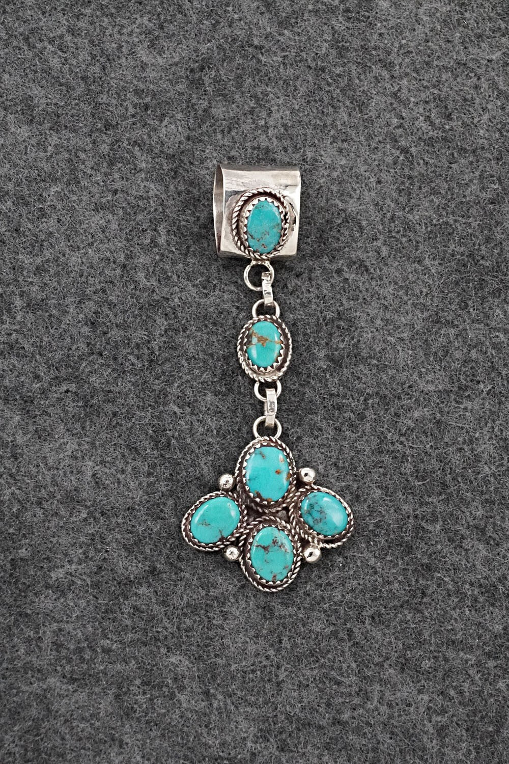 Turquoise & Sterling Silver Pendant - Ernest Hawthorne