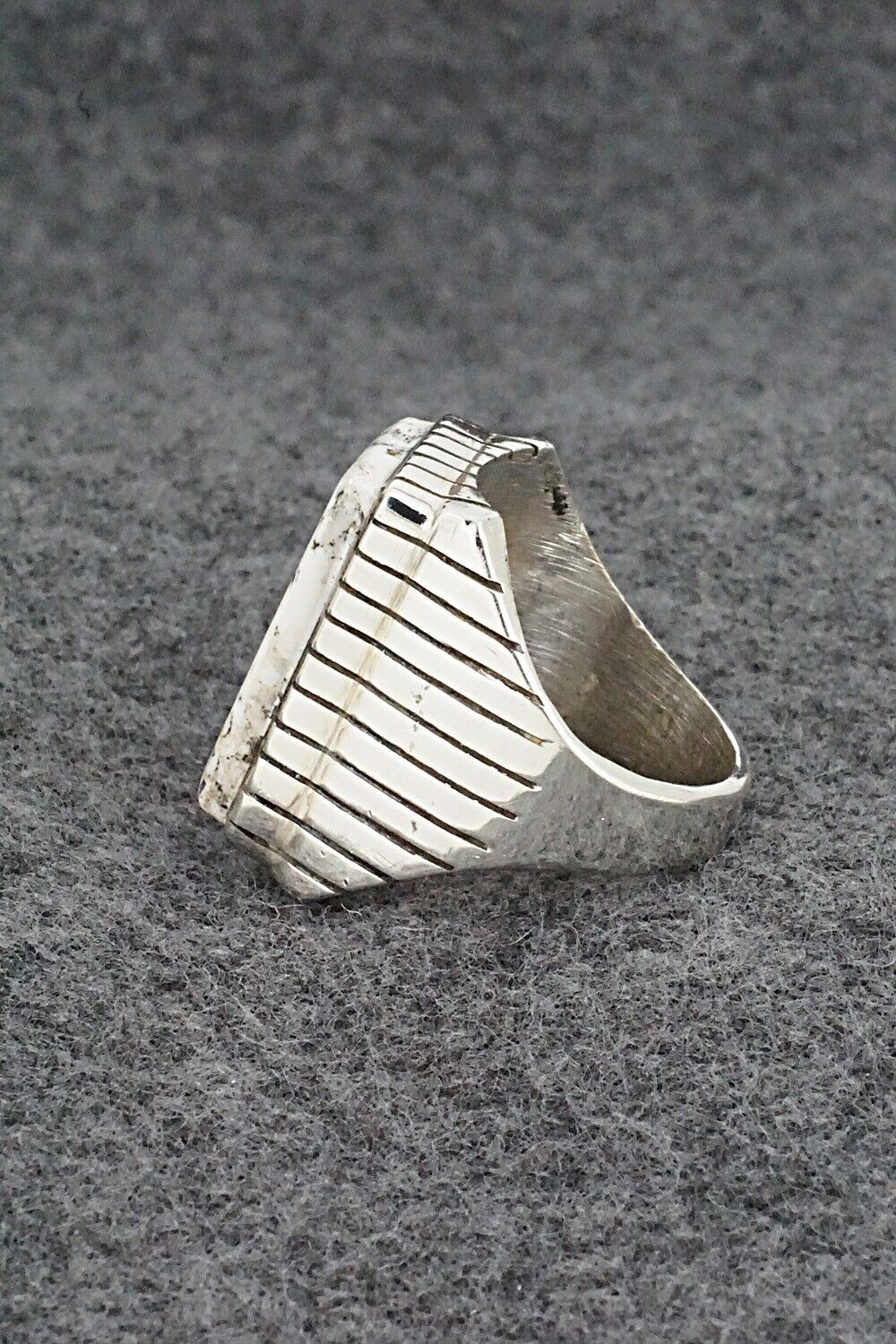 White Buffalo & Sterling Silver Ring - Trevor Jack - Size 9.5