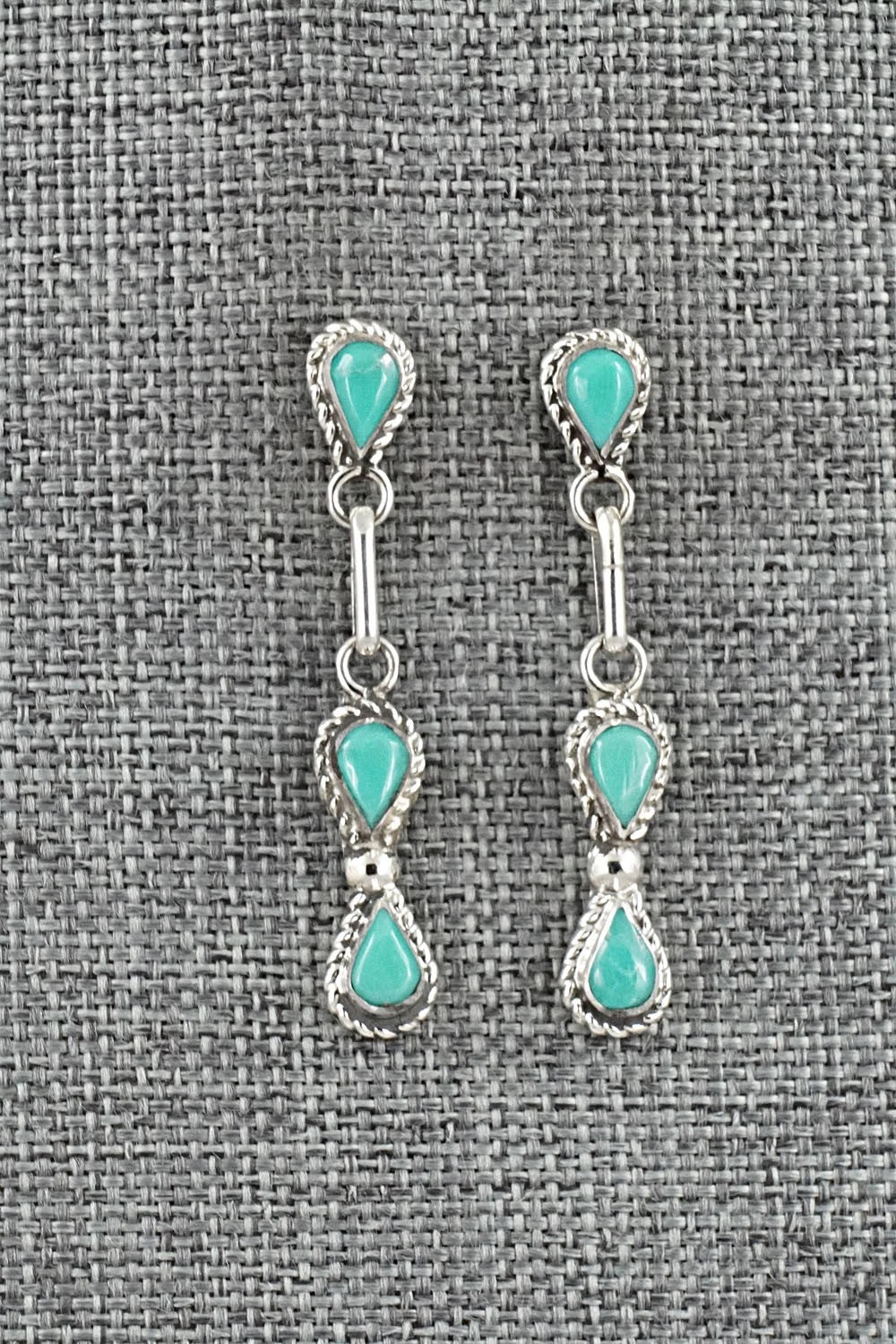 Turquoise & Sterling Silver Earrings - Carol Lateyice