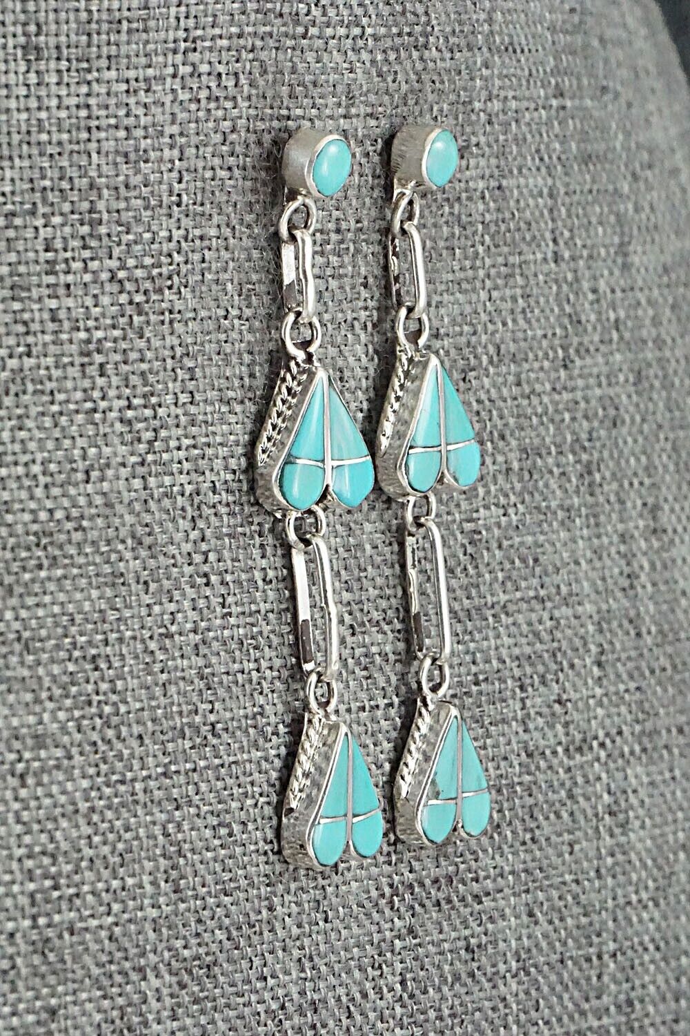 Turquoise and Sterling Silver Earrings - Velda Nastacio