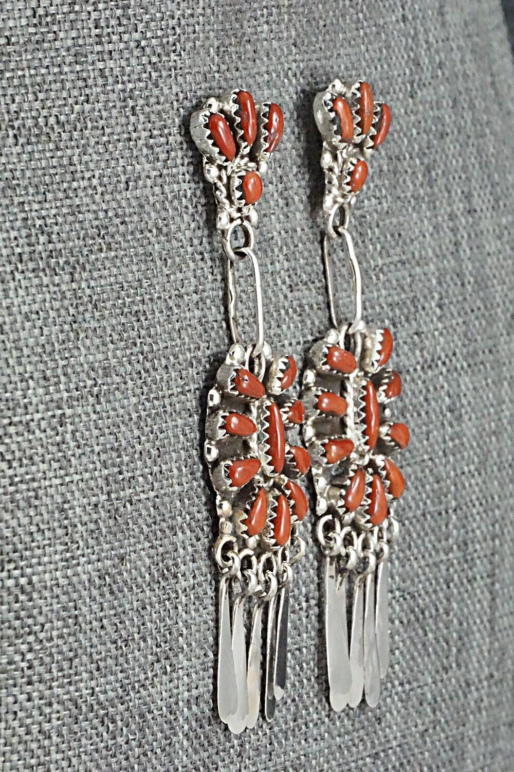 Coral & Sterling Silver Earrings - Alvarina Othole