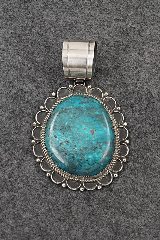 Turquoise & Sterling Silver Pendant - Leslie Nez
