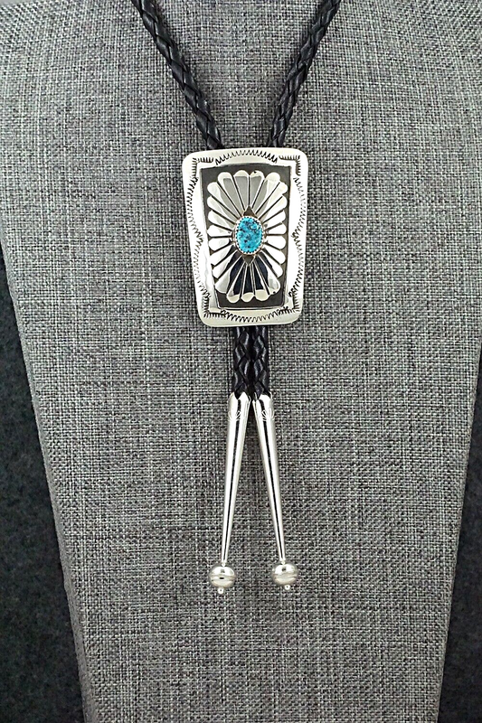 Turquoise & Sterling Silver Bolo Tie - Jolene Begay