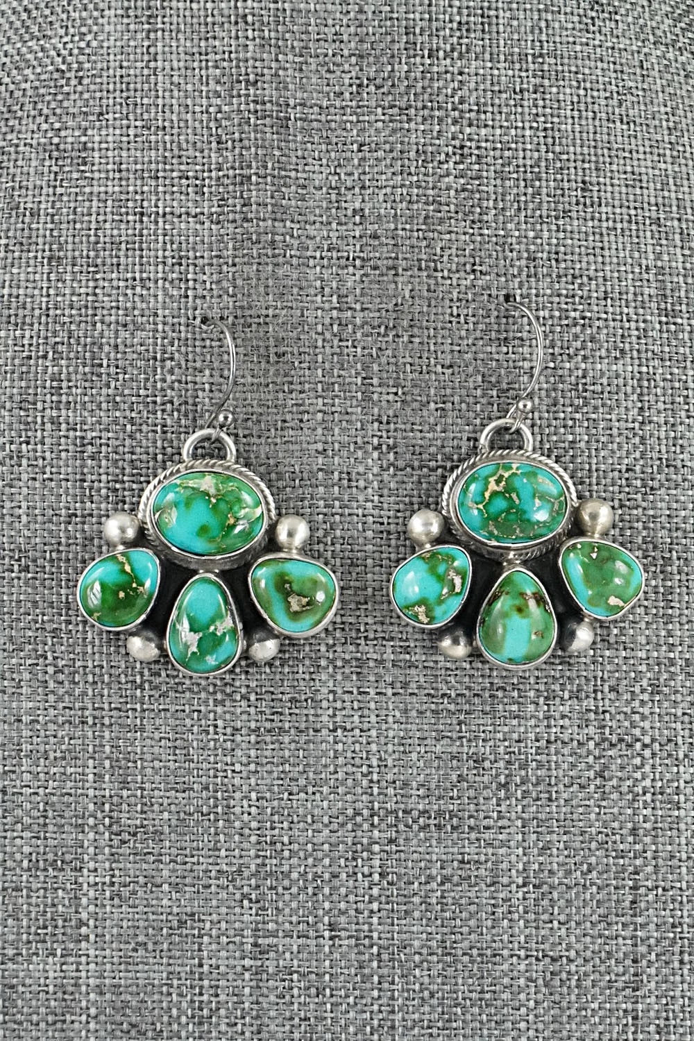 Turquoise & Sterling Silver Necklace and Earrings Set - Kathleen Livingston