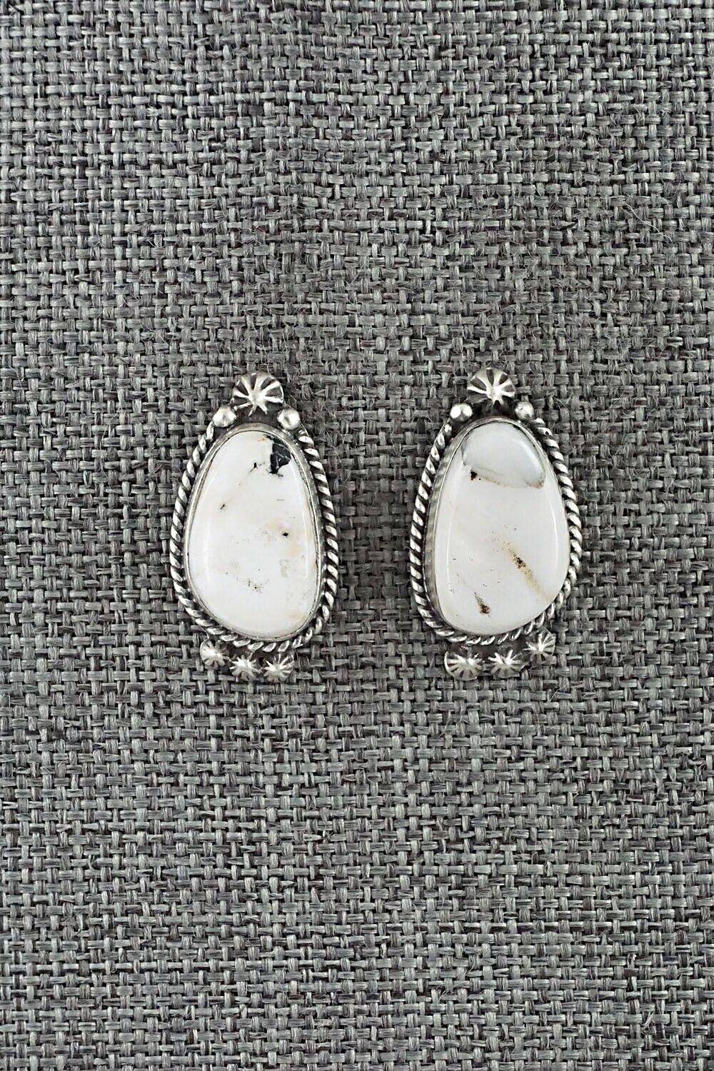 White Buffalo & Sterling Silver Earrings - Sheena Jack