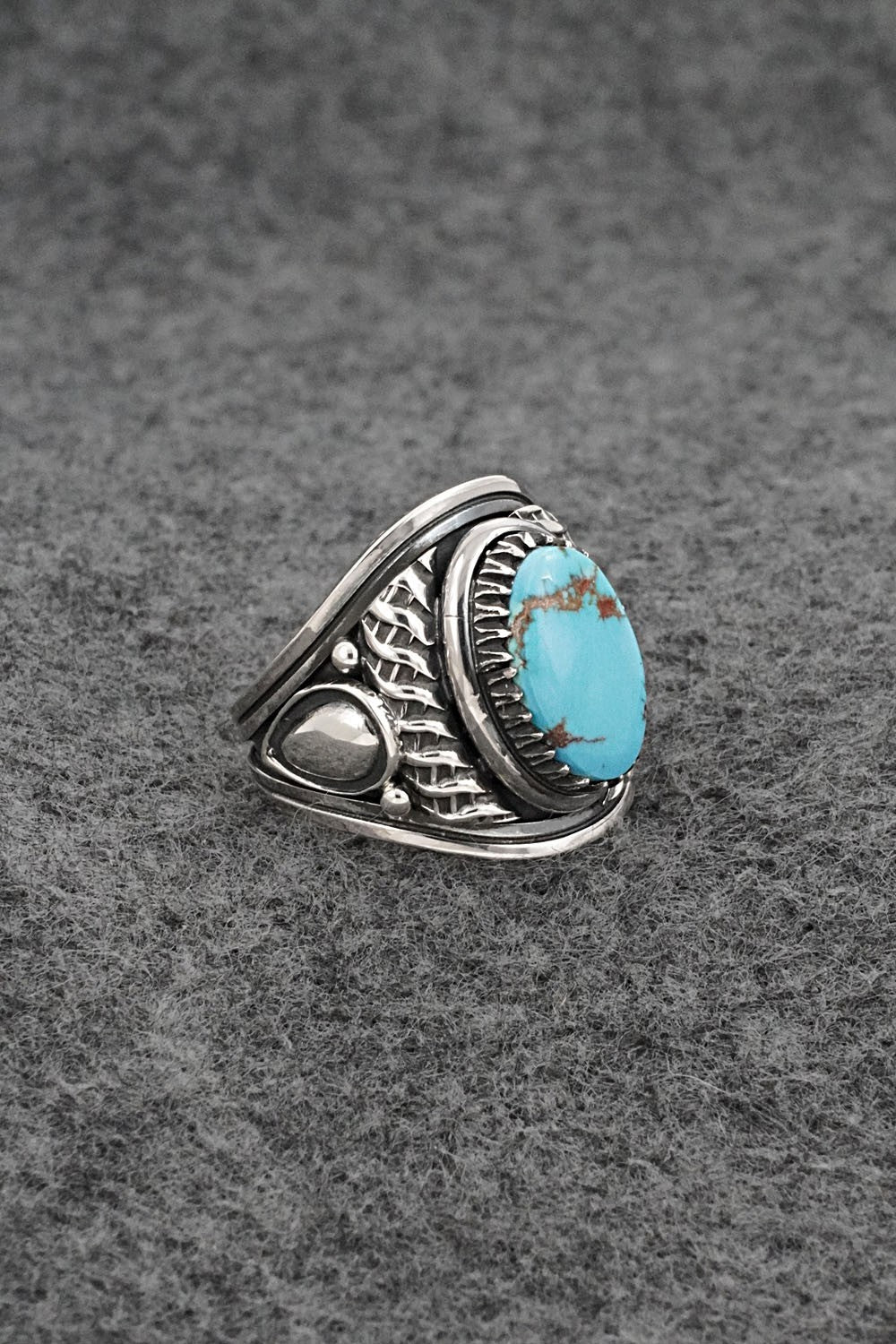 Turquoise & Sterling Silver Ring - Derrick Gordon - Size 7