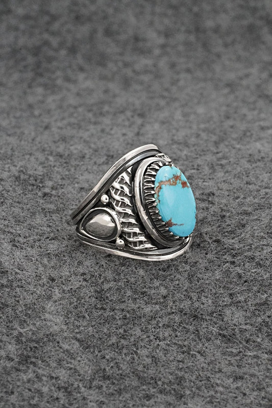 Turquoise & Sterling Silver Ring - Derrick Gordon - Size 7