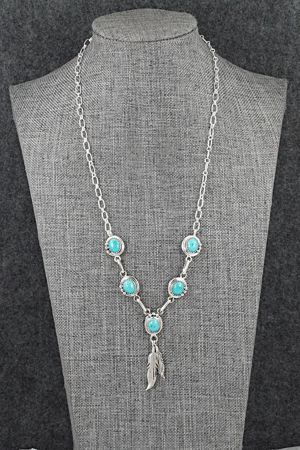 Turquoise & Sterling Silver Necklace - Verley Betone