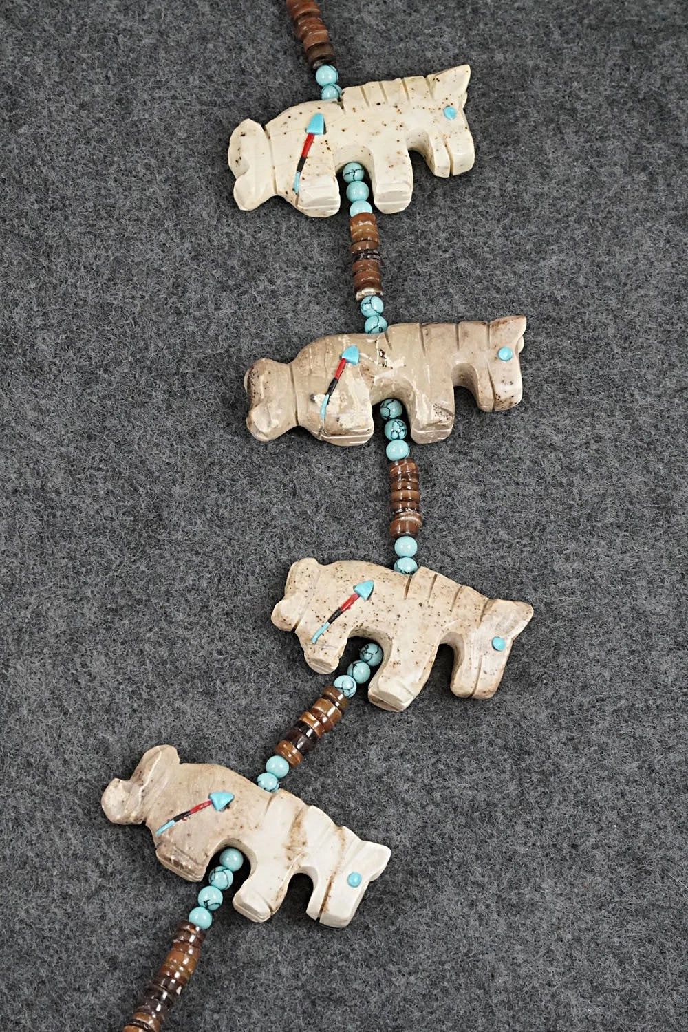 Multi-Stone Horse Fetish & Sterling Silver Necklace Set - Dannette Laate