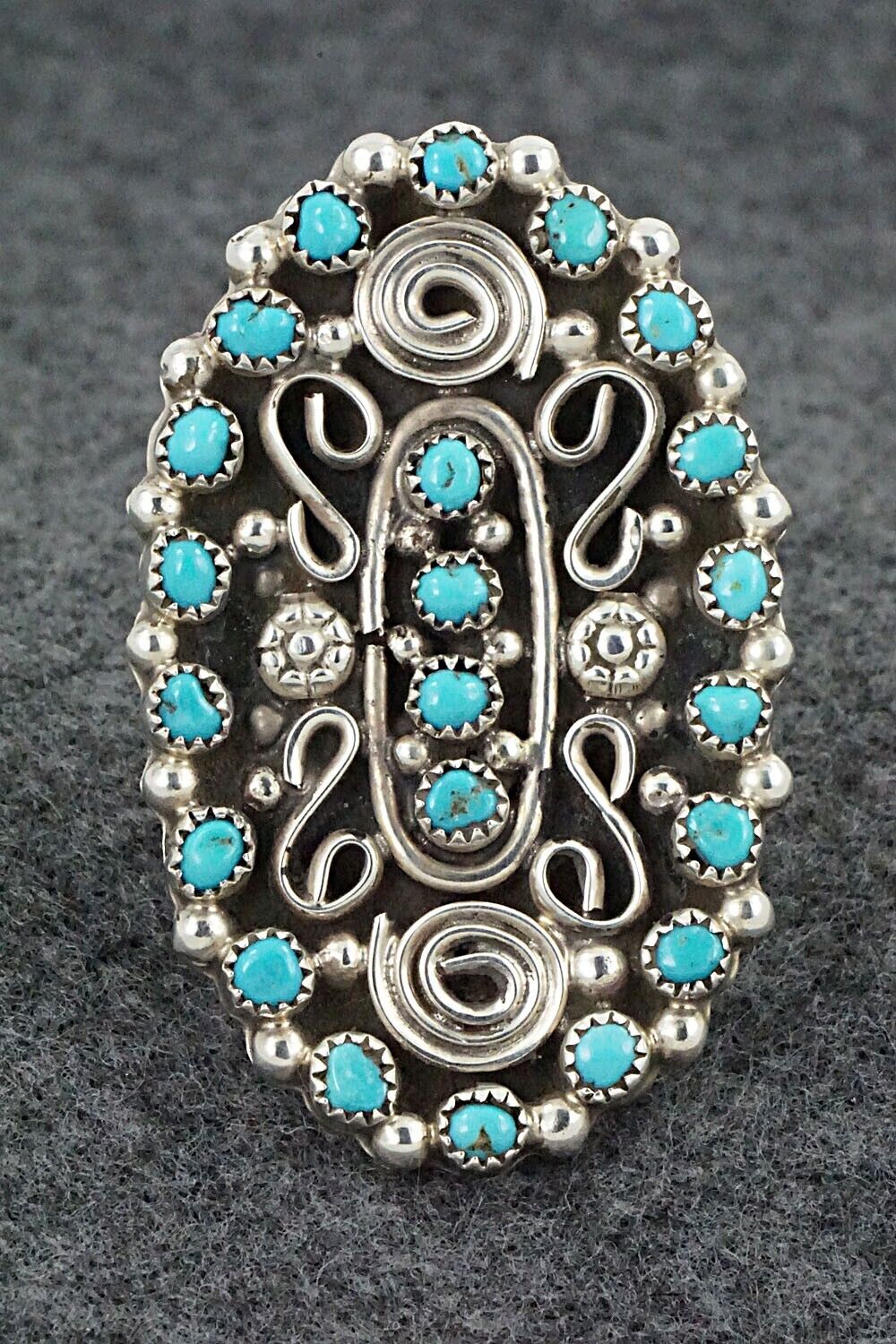 Turquoise & Sterling Silver Ring - Brandon James - Size 7